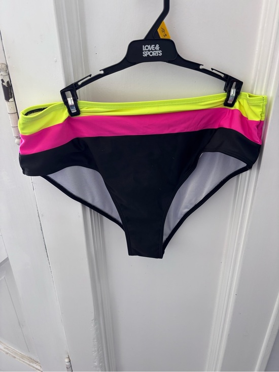 Other - Black Bikini Bottom with Neon Pink and Neon Yellow Trim